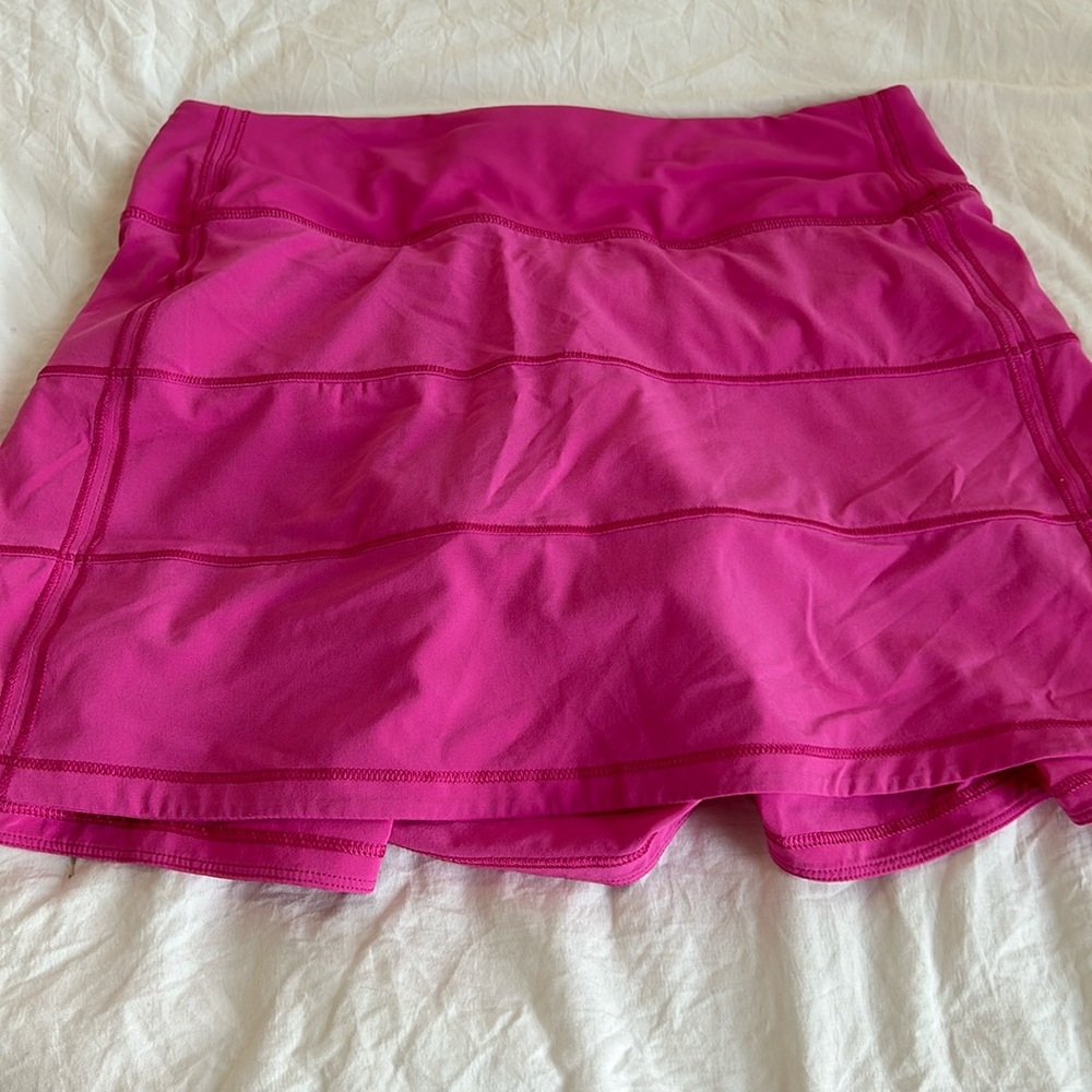 lululemon pace rival mid rise skirt long, size 4 , sonic pink